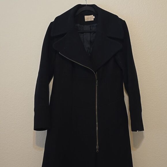 - Reiss Adela Black Wool Jacket size large - Picture 1 of 9